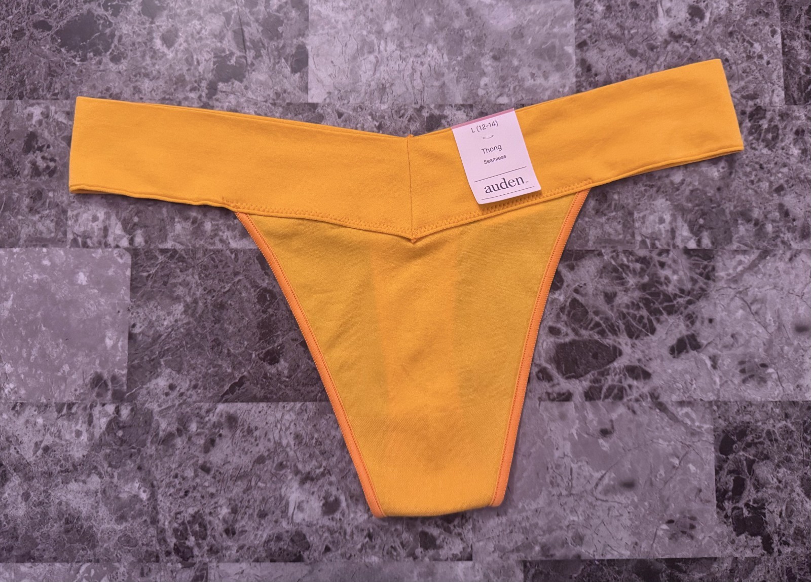 NWT AUDEN LARGE ORANGE STRETCH SEAMLESS THONG PANTIES