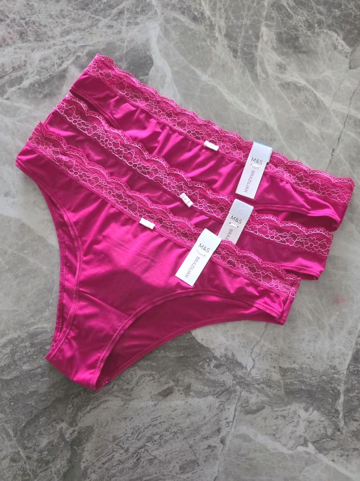 M&S Miami Brazilian Knickers ~ Size M (12-14) ~ 3 Pack