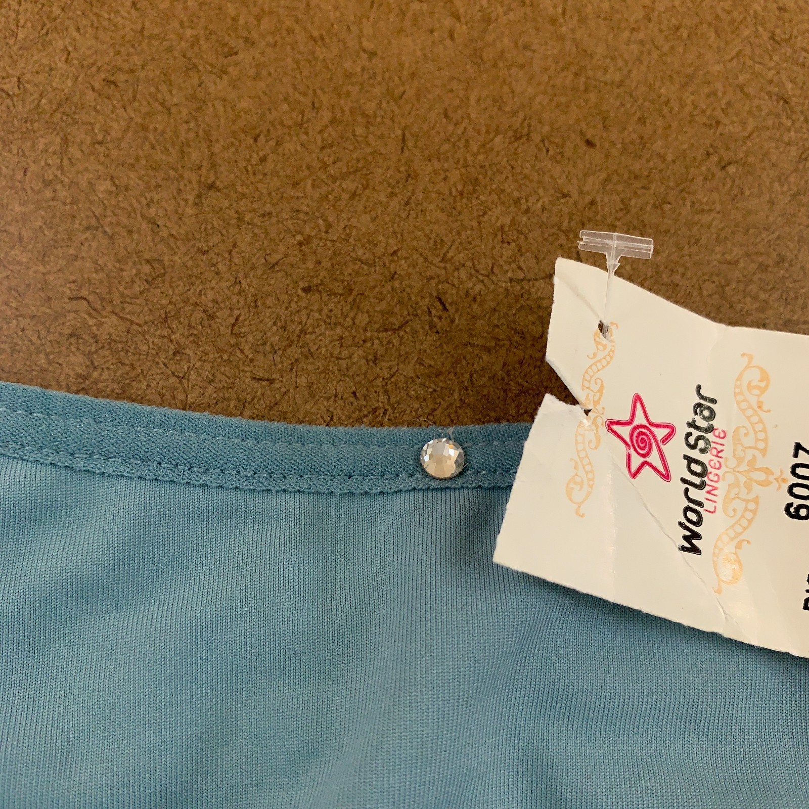 World Star Lingerie Womens Size Medium Teal Lace Back Cheeky Panty NWT