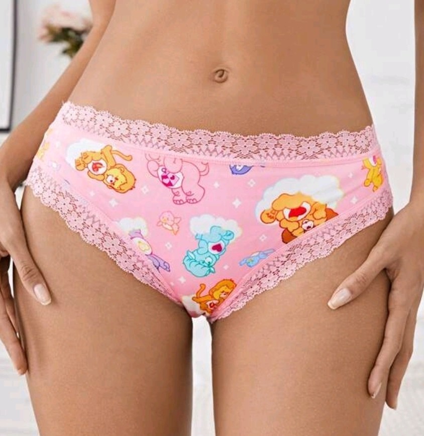 Cute Teddy Retro Kink Gay Soft Care Bear Bears Brief Gay Sissy Panties XS UK 6-8