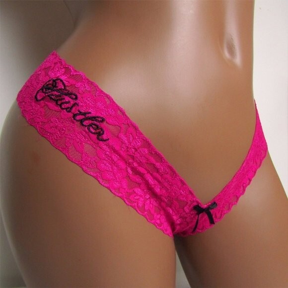 European and American Slim Lace Solid Color Embroidery Women’s Lace Thong Pantie
