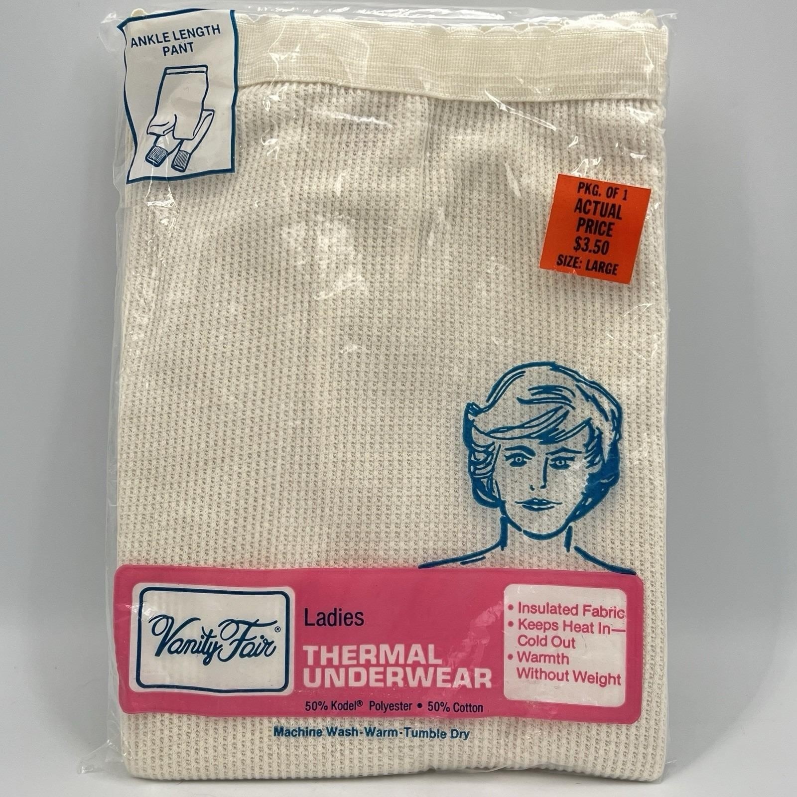 Vintage Vanity Fair Ladies Thermal Underwear Large New in Package