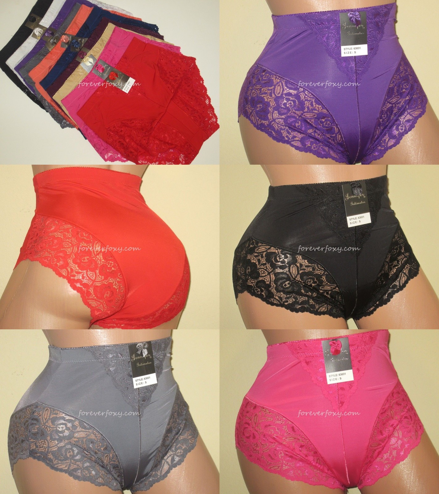 2 ,4 or 6 High Waisted Briefs Tummy Control Girdles Lace Shaper Panties 31 S-5XL