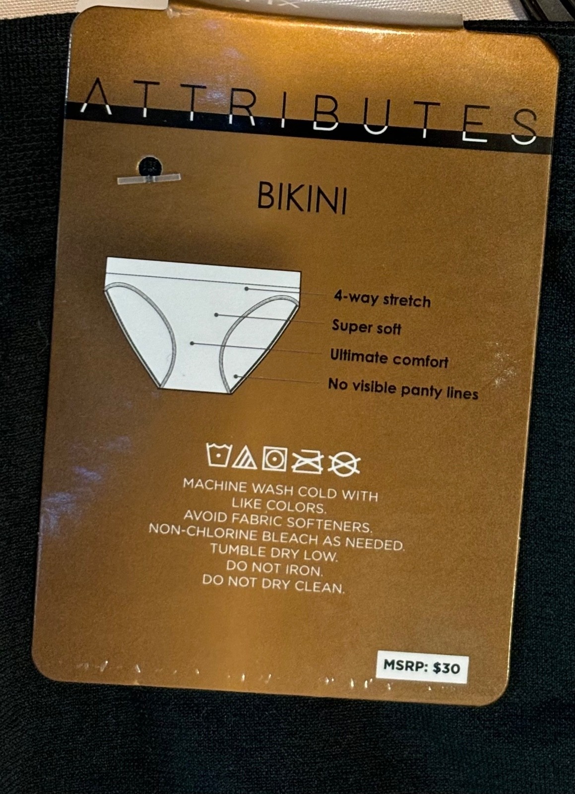 NWT ATTRIBRUTES WOMEN’S 5PK SEAMLESS 4 WAY STRETCH BIKINI XL (MSRP $30)