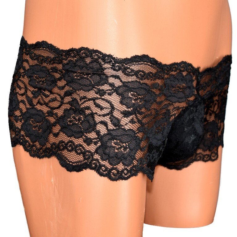 Lace Pouch Panty- Black Crossdressers Transgender Sissy