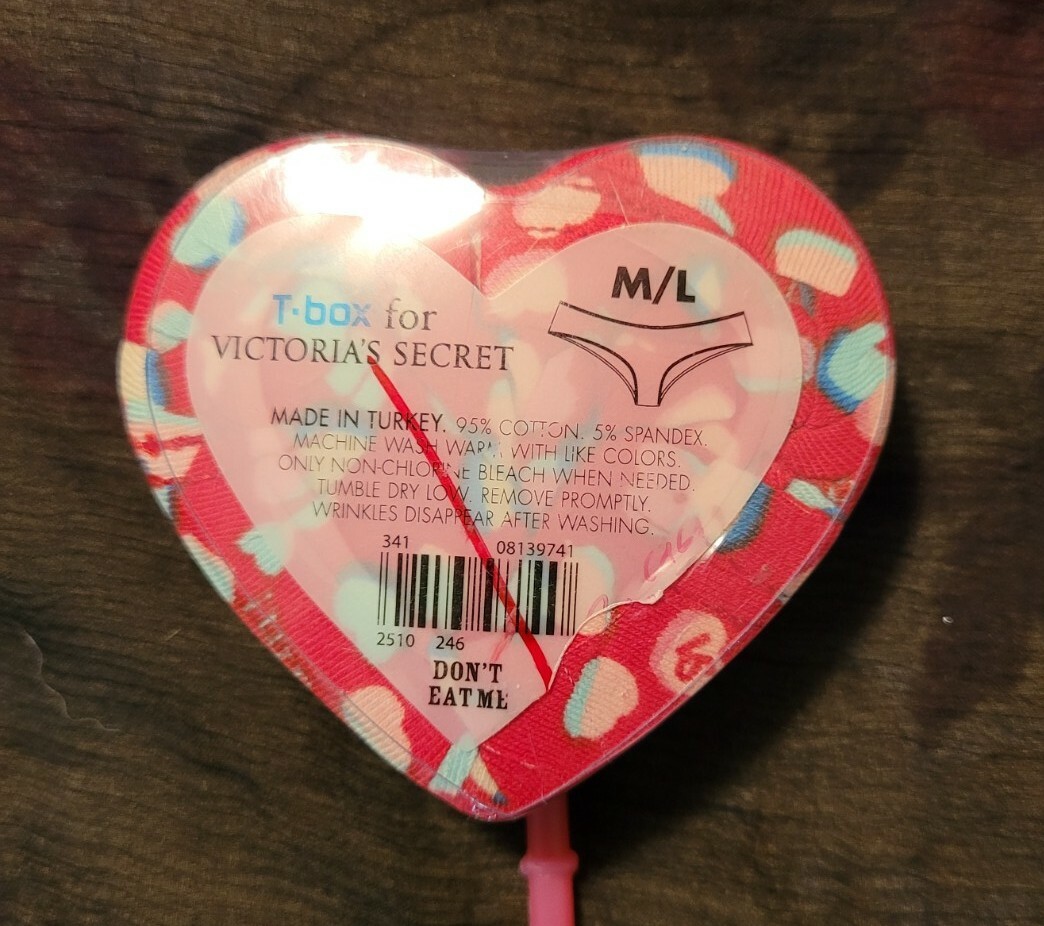 NEW VICTORIA’S SECRET M/L PINK HEART PRINT PANTY POP VINTAGE CHEEKY RARE