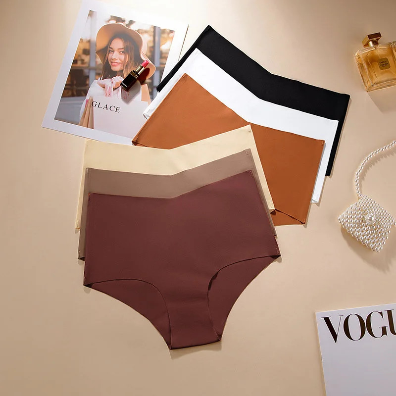 High Waist Seamless Panties Women’s Breathable Soft Underwear S 3XL 3 Pcs