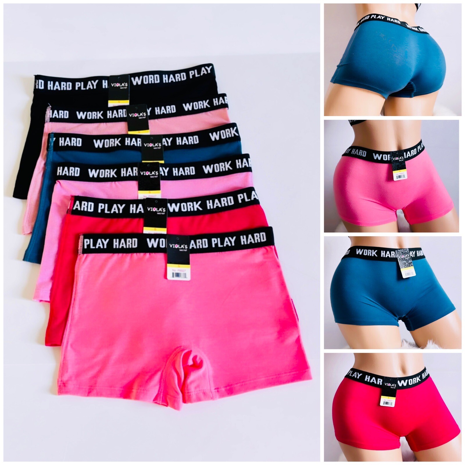 Lot 6 Pcs Boxer Briefs Sexy Women’s Underwear Panties Boyshorts Cotton 27 Size L