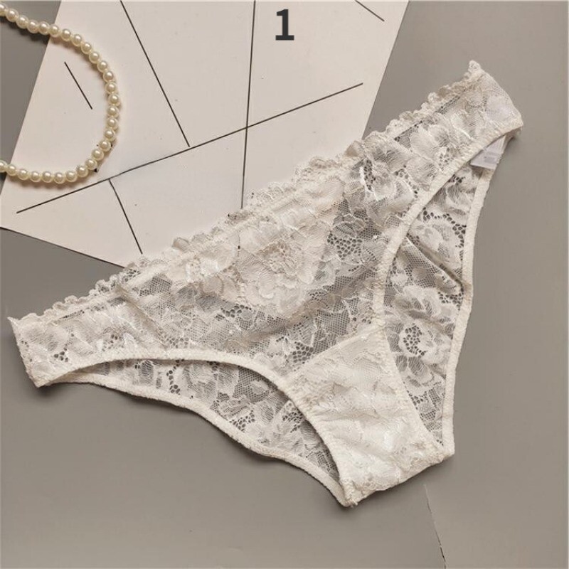 Women Rhinestone Chain Thongs Panties Sexy Lace Lingerie Solid Underwear Soft