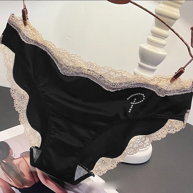 1/5 Pack Lot Womnes Sexy Satin Panties Lace Seamless Undies Lingeries Underwear