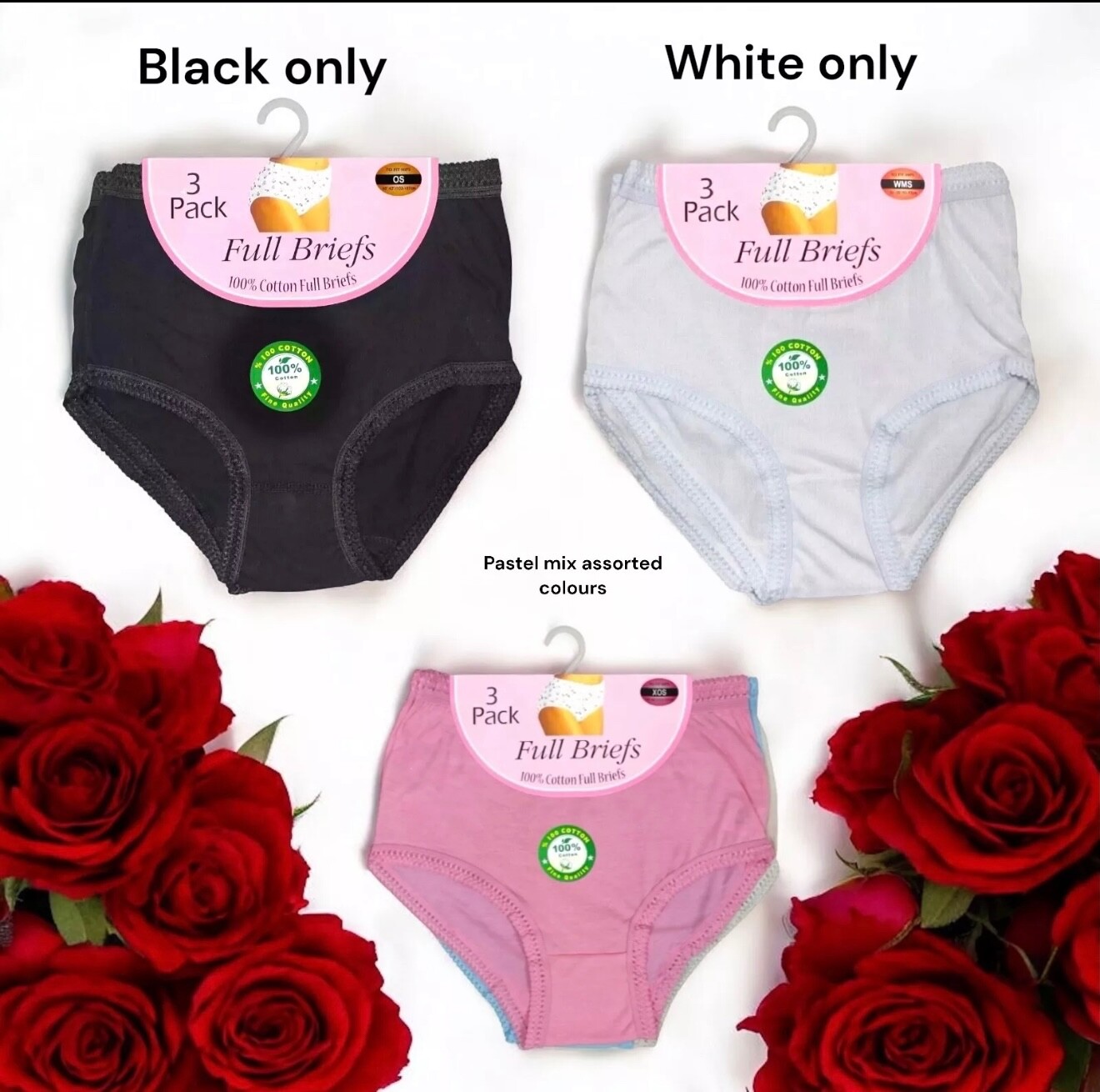 3/6/12Pack Ladies Briefs Maxi 100% Cotton Full Comfort Fit Underwear,