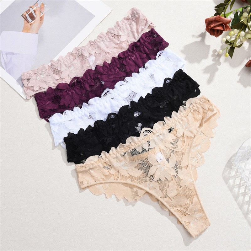 5 Pack Lot Sexy Womens Sheer Lace Panties Underwear See Through Sissy Lingeries