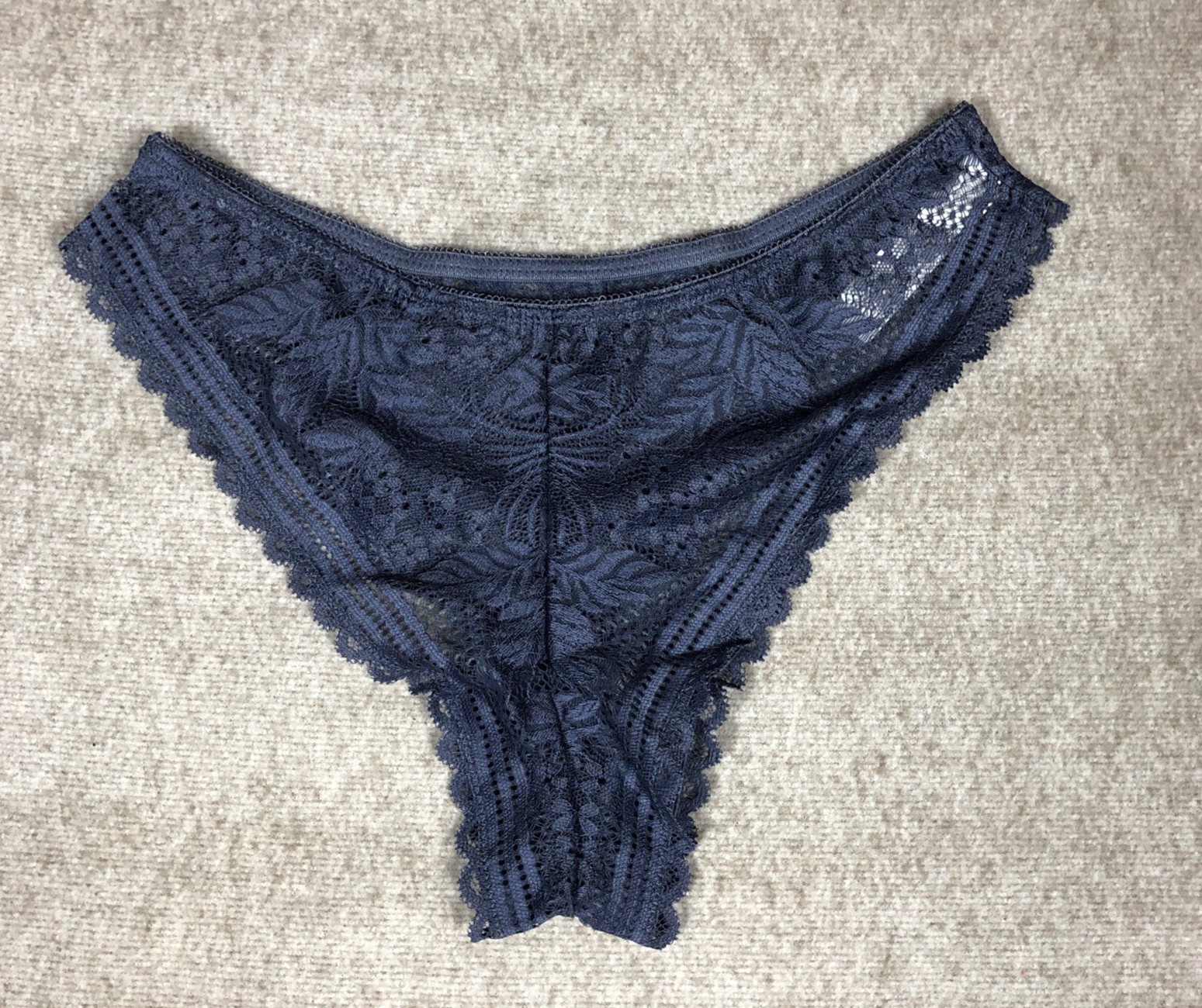 LA REDOUTE Women’s Signatures Jeanne Lace Tanga Knickers S UK 6-8 Blue