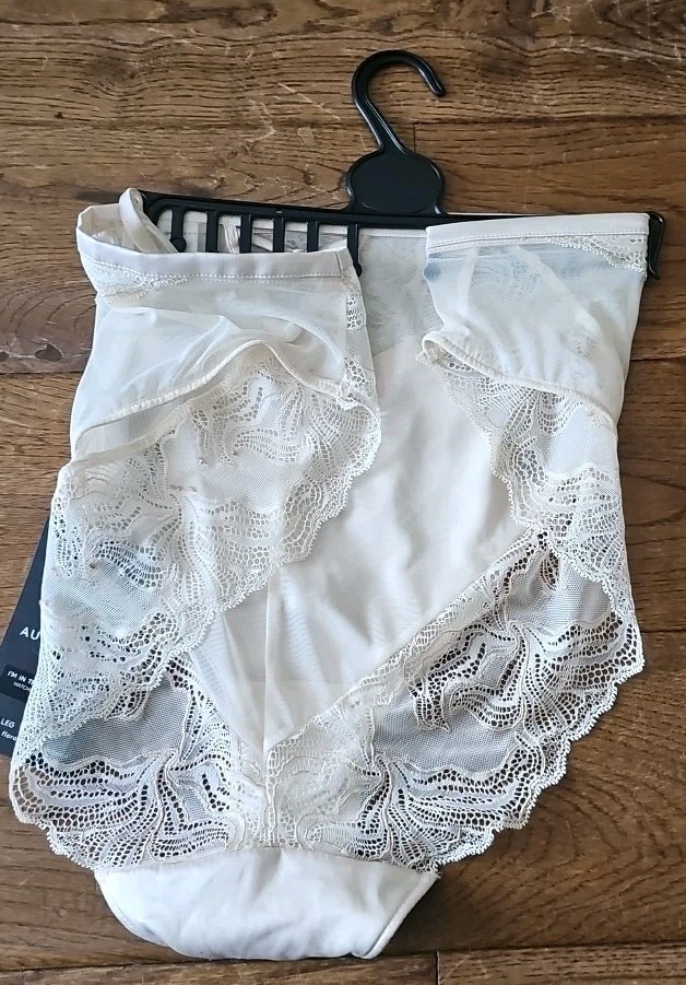 Autograph Cream Mix Satin Lace High Leg Knickers UK Size 22