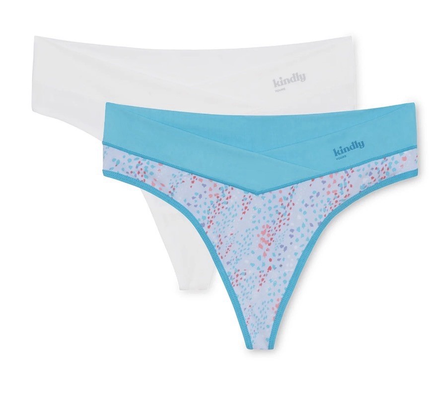 Kindly Yours Women’s Ladies XXL 20 2 Pack Cross-Over Thong Panties Underwear