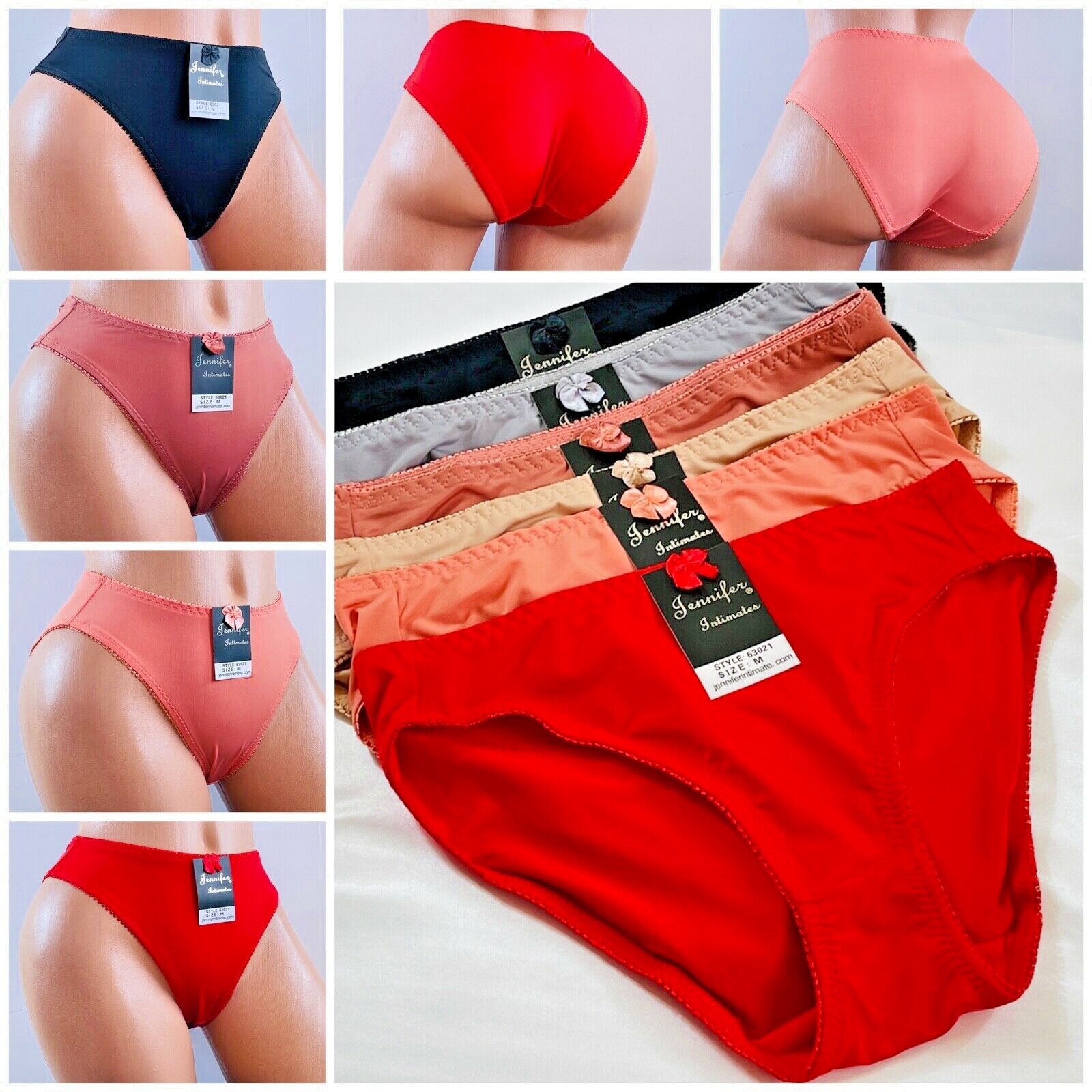 Women Briefs 3, 6 or12 Bikini High cut Panties Undies Satin Silky Cool Lot 63021