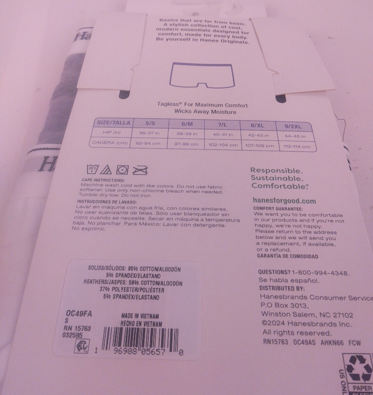 Hanes Originals Ladies 4 Pack Cotton Stretch Boy Shorts Size 5/S- New (51.2)