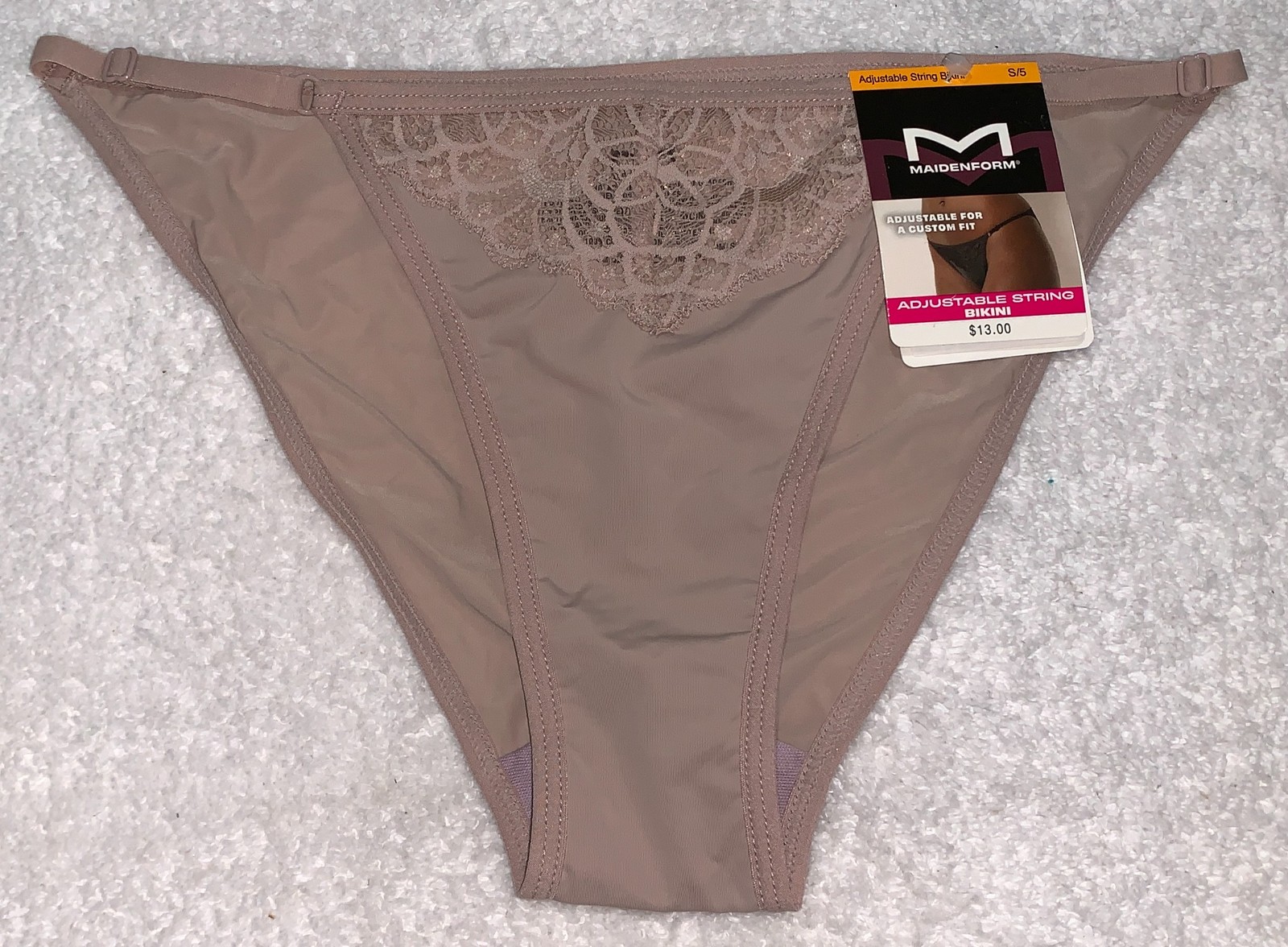 MAIDENFORM M Adjustable Evening Shadow String Bikini Panty Womens S 5 M 6 L 7