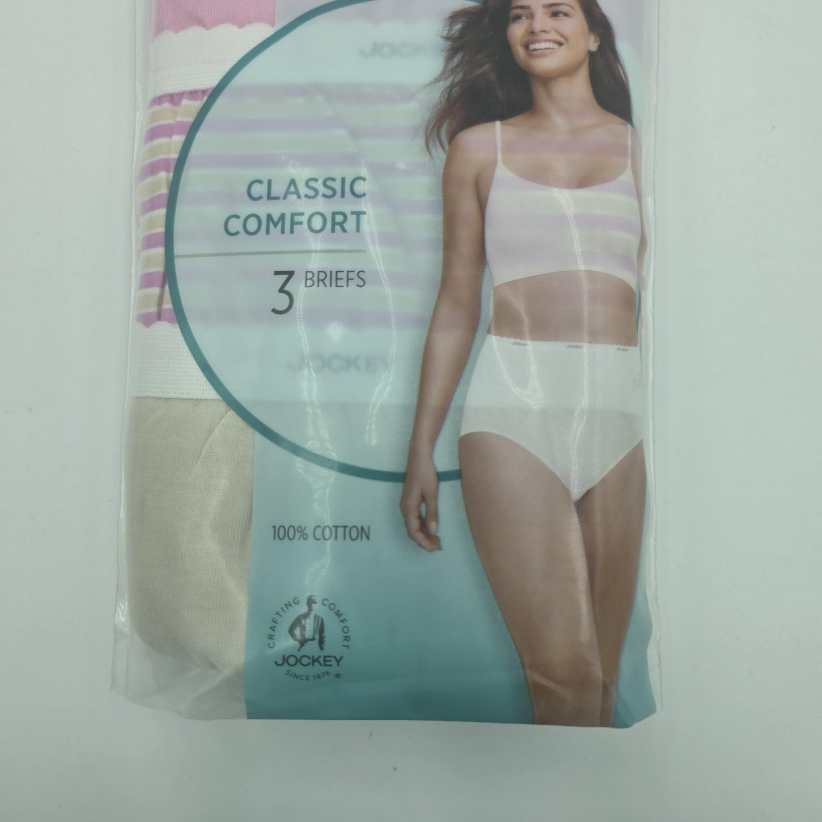 Jockey Classics Classic Comfort Brief Panties Womens 7/L Multicolor 3 Pack