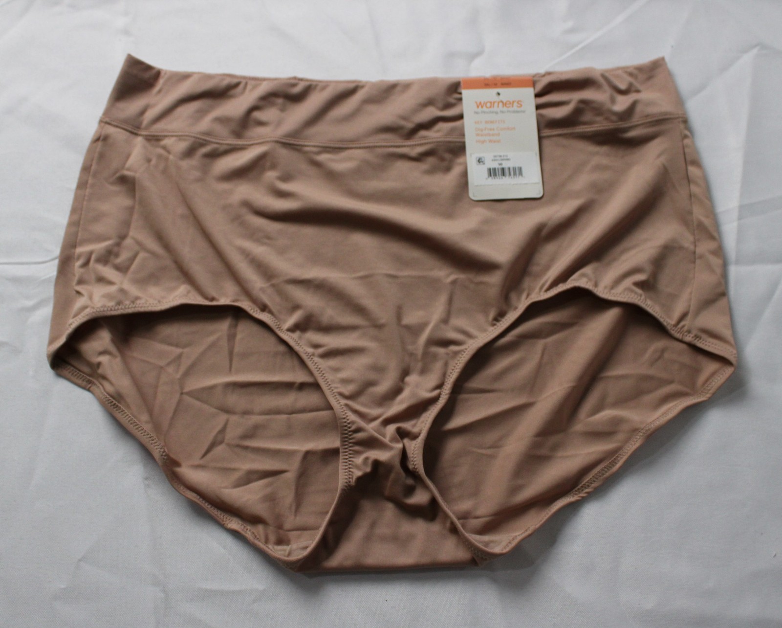 Warners Women’s High-Waist Comfort Waistband Briefs AC2 Beige Size: 10 (3XL) NWT