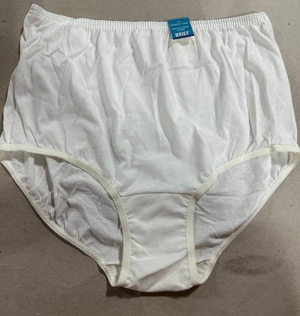 5 Pairs Vanity Fair Cotton Panties Briefs 15320 CREME / IVORY Sz – 6~7~8~9~10