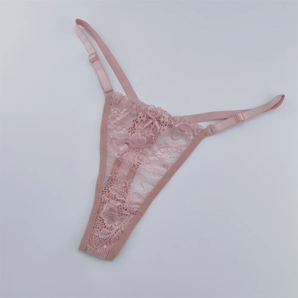 3Pcs Lace Thongs Sexy Transparent Underwear Fashion Women Lace Low Waist Panties
