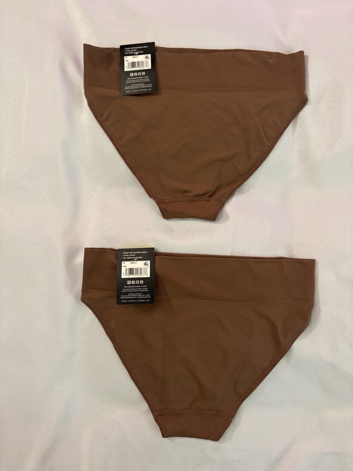 NEW Maidenform Seamless High Leg Bikini Brown Women’s Size Medium 2 Pair DM2317