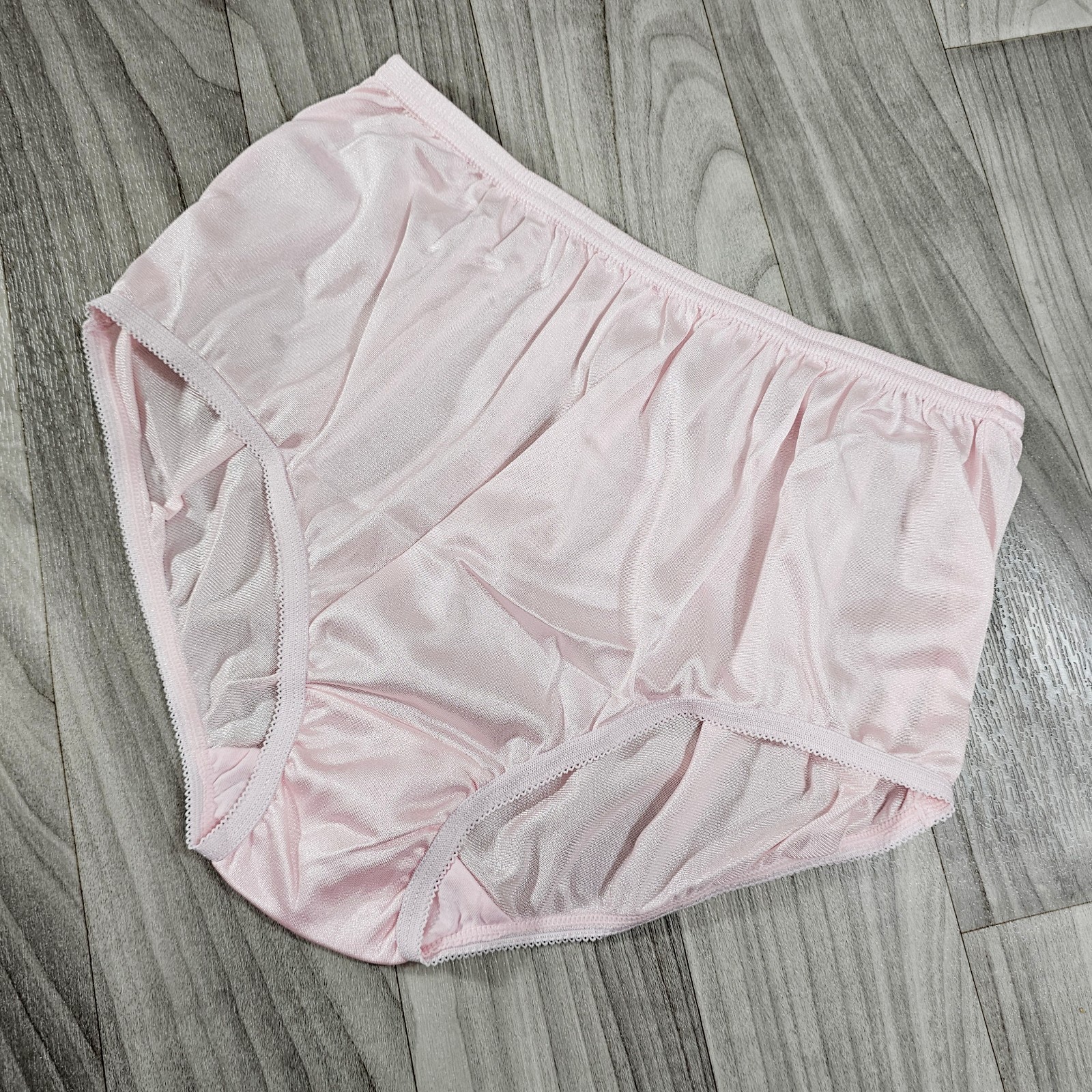 Nylon Brief Panty Classic Granny Panties by Teri Lingerie, Pastel Pink, NWOT