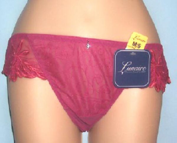 Lunaire St Tropez Embroidered Tanga Fuschia Small sz 5