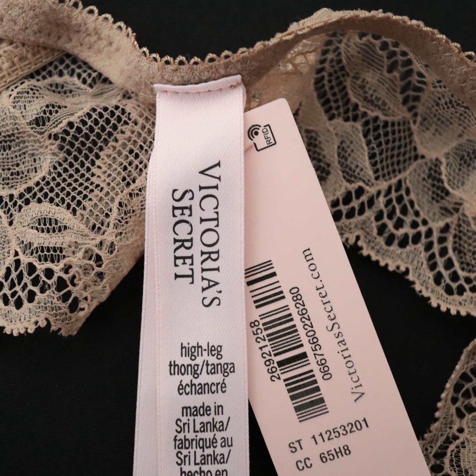NEW Victoria’s Secret VERY SEXY Satin Lace-Trim High Leg Thong Panty XS S M L XL