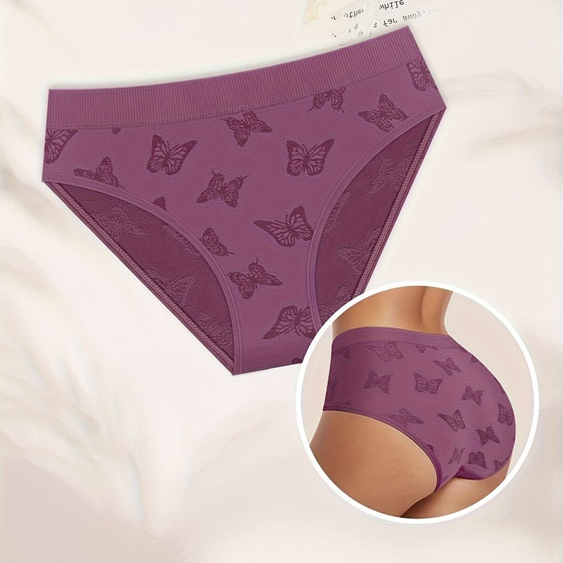 5 Pack Lot Sexy Womens Butterflies Panties Brief Underwear Lingerie Hipster Soft