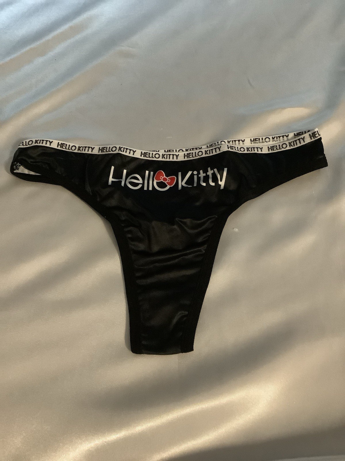 Women’s Teens Hello Kitty Thong Panties Black White Leopard Cartoon 3pk Medium