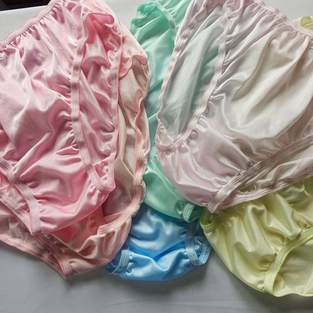 6Pcs Bikini Plus Underwear Nylon Woman Panties Briefs Light Soft Mid-Waist/3XL