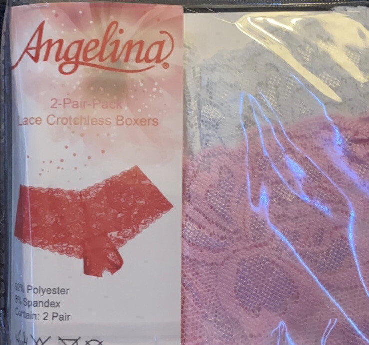 Angelina Lace Crotchless Cheeky Boxers XL