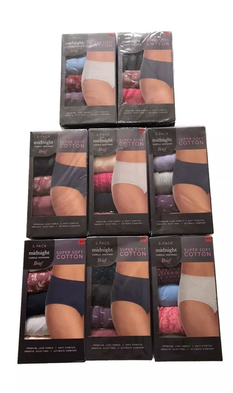 Ex Carole Hochman Midnight Premium Luxe Soft Cotton Briefs 5 PACK Sizes XS-2XL