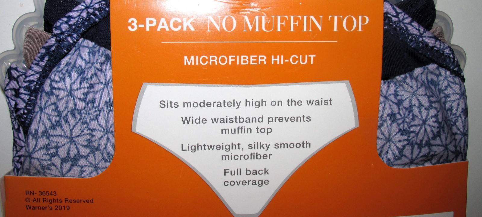 Warners Blissful Benefits Microfiber Hi-Cut Briefs 3 PACK (Size 3XL) BRAND NEW