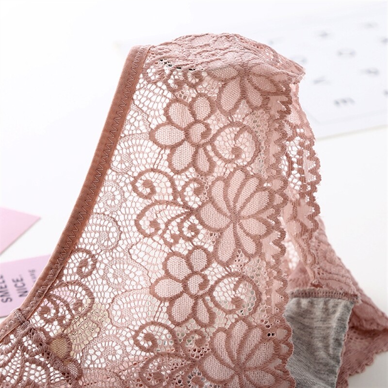 6 Pack Lot Women Sexy Lace Floral Brief Pantie Thong G-string Lingerie Underwear