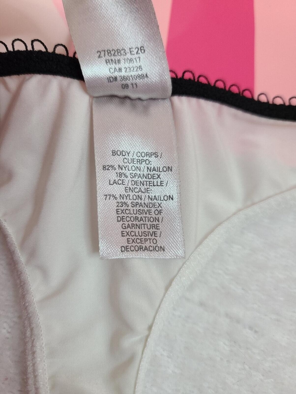 VTG VS Dream Angels Silky Nylon & Lace Classic Cut Thong Panty Size Lg