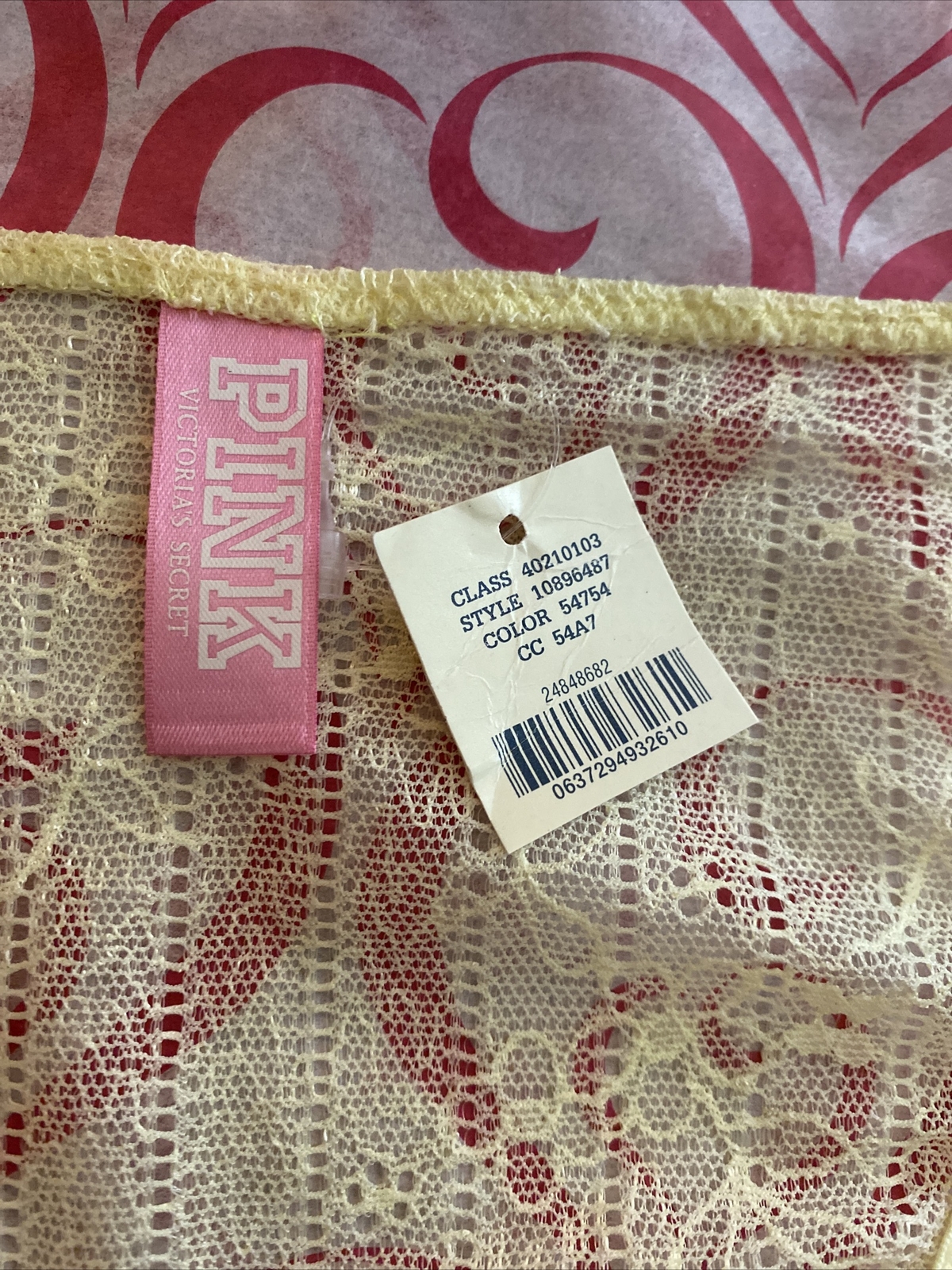Victoria’s Secret “Pink” NWT/NOS Sexy VTG 90s/Y2K Lace Bikini Panty Size M