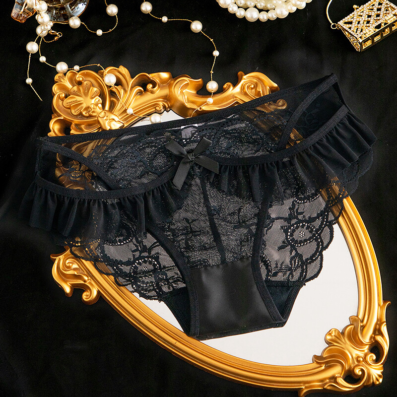 4 Pack Lot Sexy Womens See Through Sheer Panties Underwear Lace Briefs Lingeries