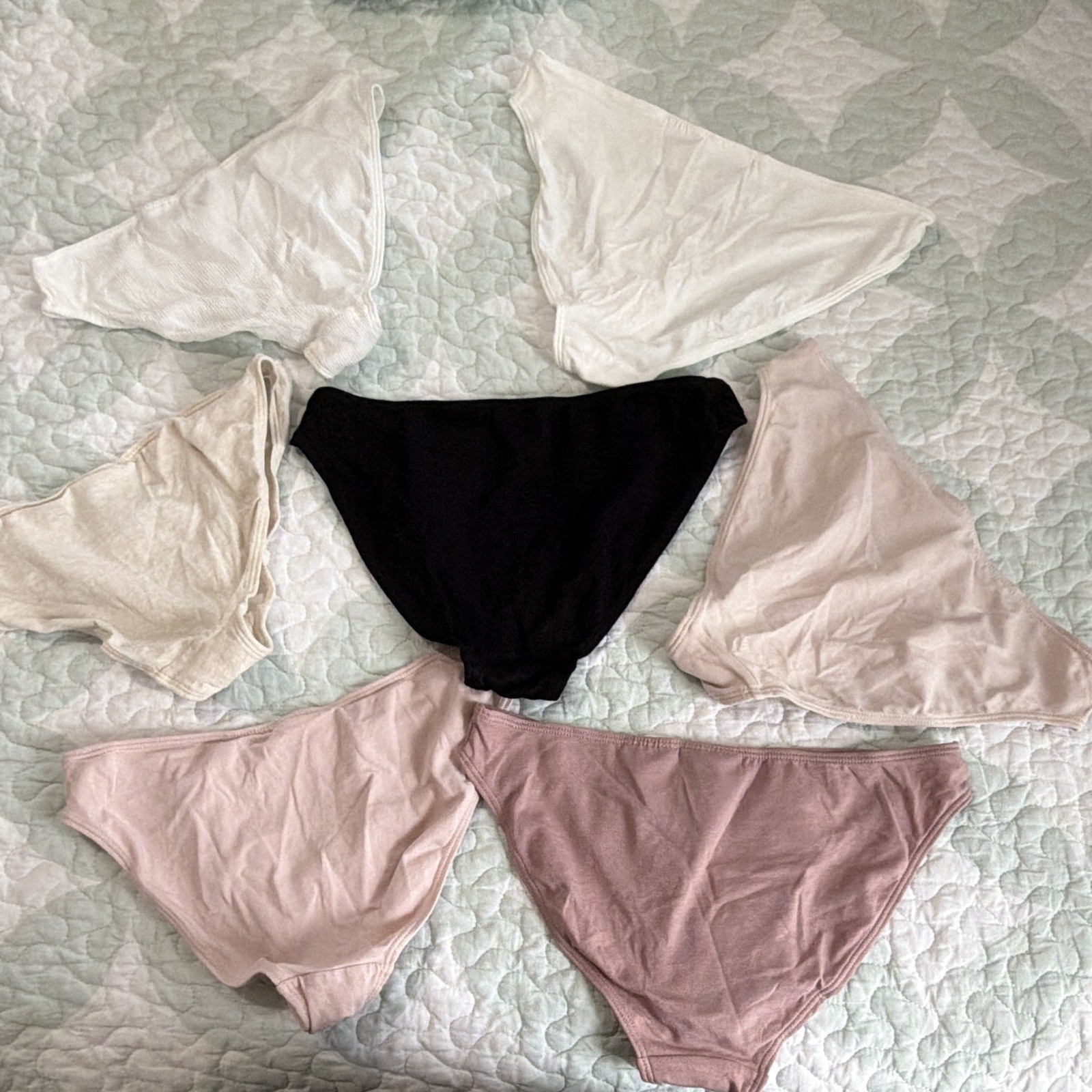 H&M Women’s Bikini Panties 6-Pack Size XS Multicolor Solid Cotton Blend Stretch