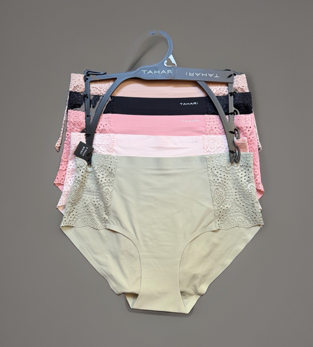 5 Pack TAHARI Brief with Lace Detail sz M Panties Bundle Set Lot
