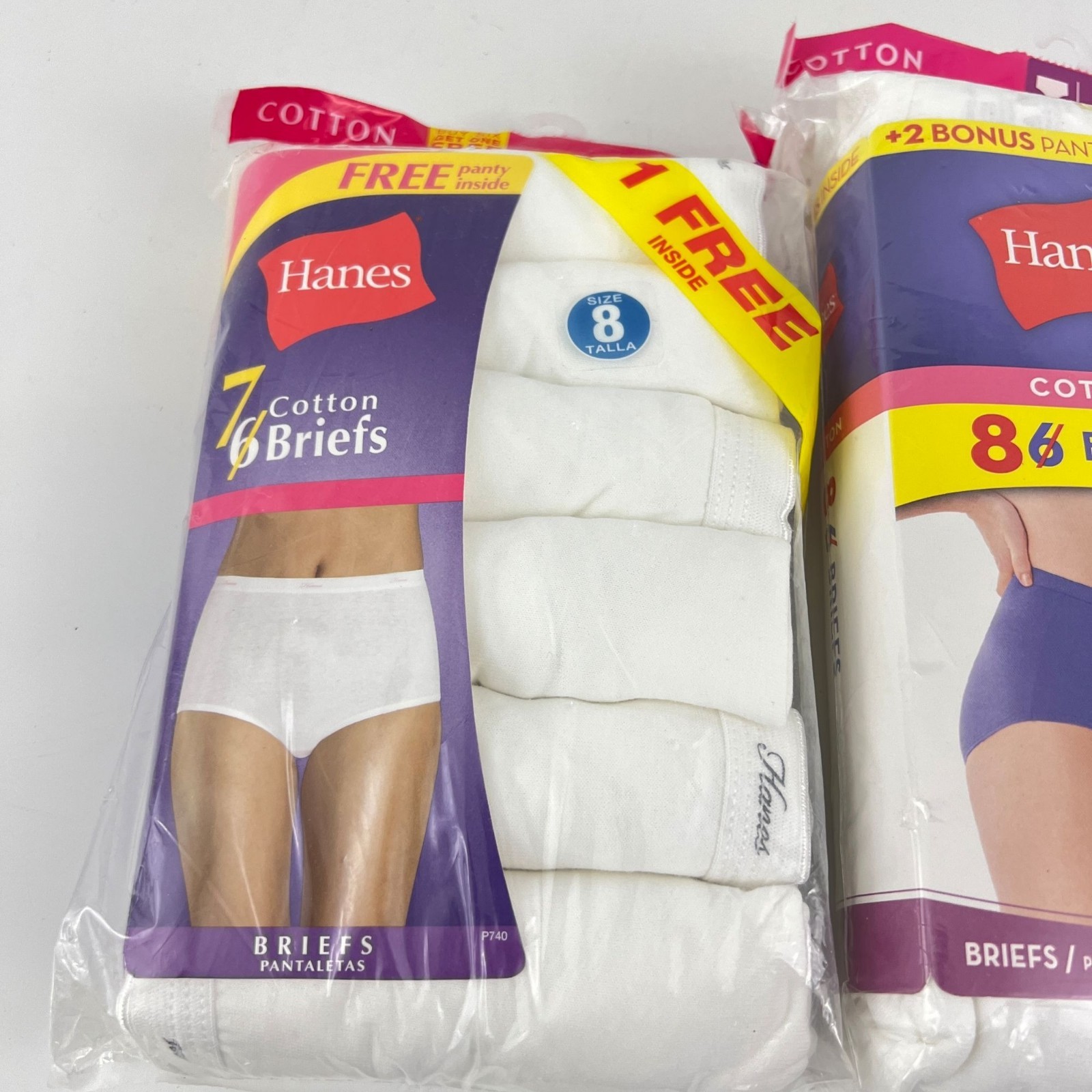 Hanes Women’s Briefs 22 Pair Size 8 XL White Cotton Tagless