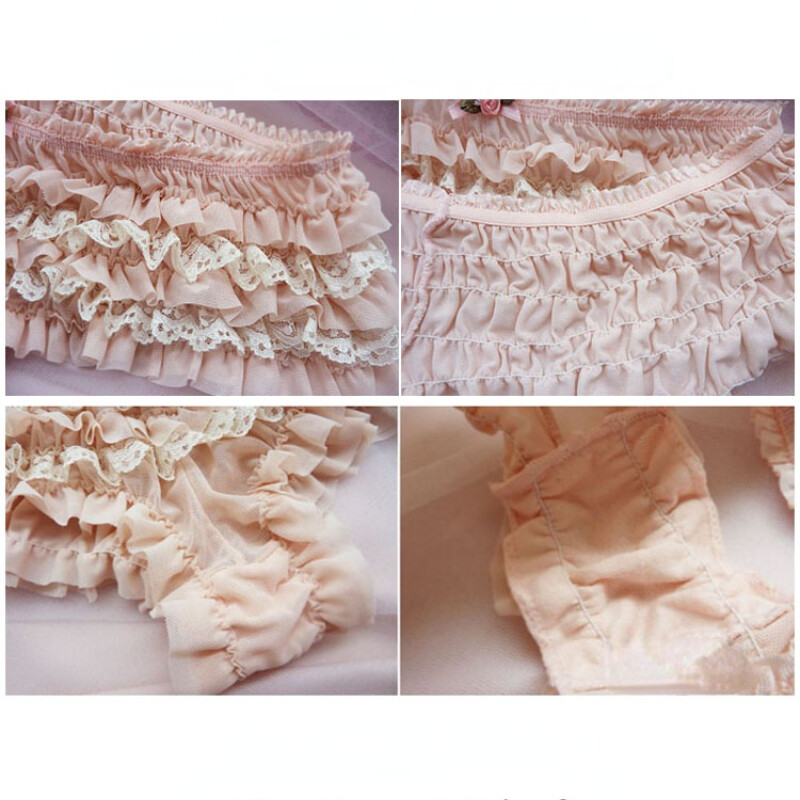 Women Frilly Lace Ruffle Tiered Knickers Panties Briefs Sexy Underwear Sweet