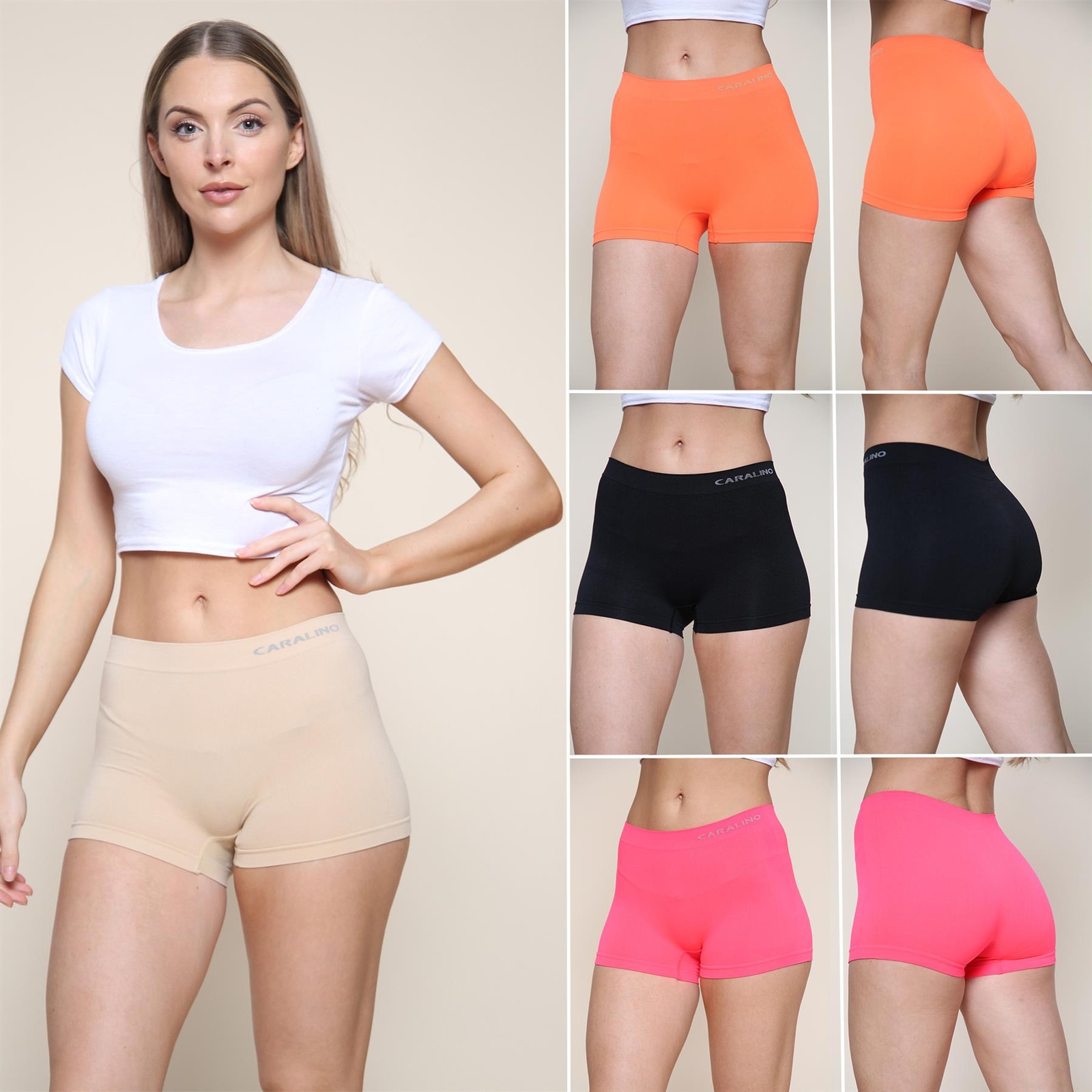 Women’s Plain Underwear Boyshort High Waist Seamless Boxer Shorts Hot Pants Lot