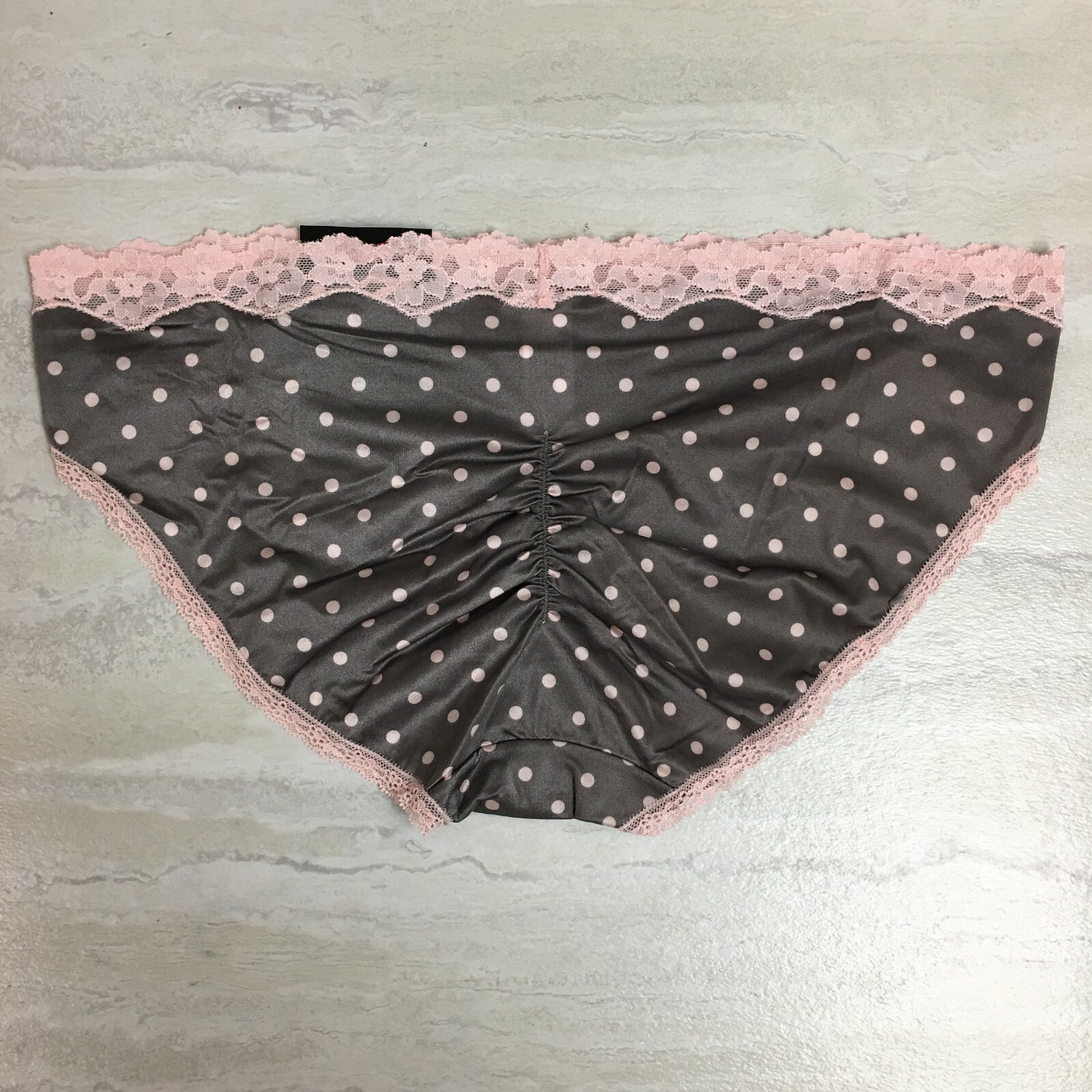 2-Pack Maidenform Women’s Micro Cheekini with Lace, Gray/Pink Polka Dot, XL/8