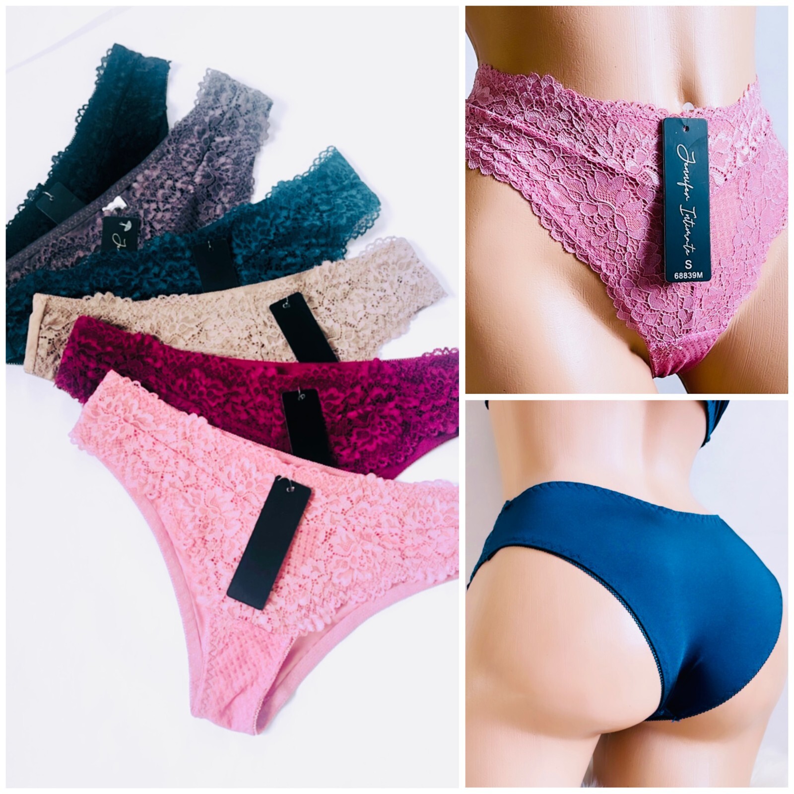 Women’s Briefs Lot 3,6 or 12 Bikini Side Lace Panties Undies Satin Silky Cool 39