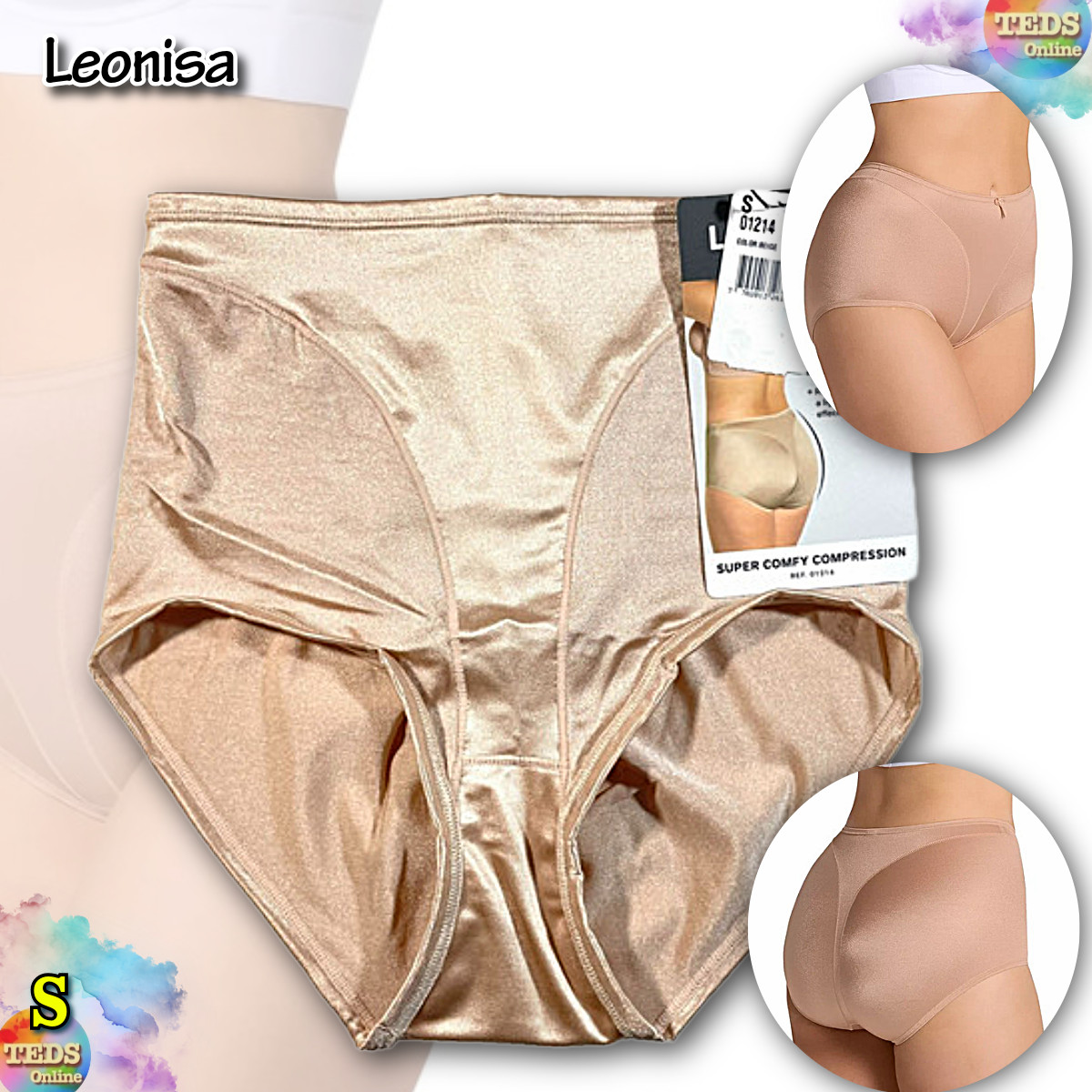 NWT Leonisa Women’s S Light Tummy-Control Hi Cut Thong-Silhouette Panty 01214