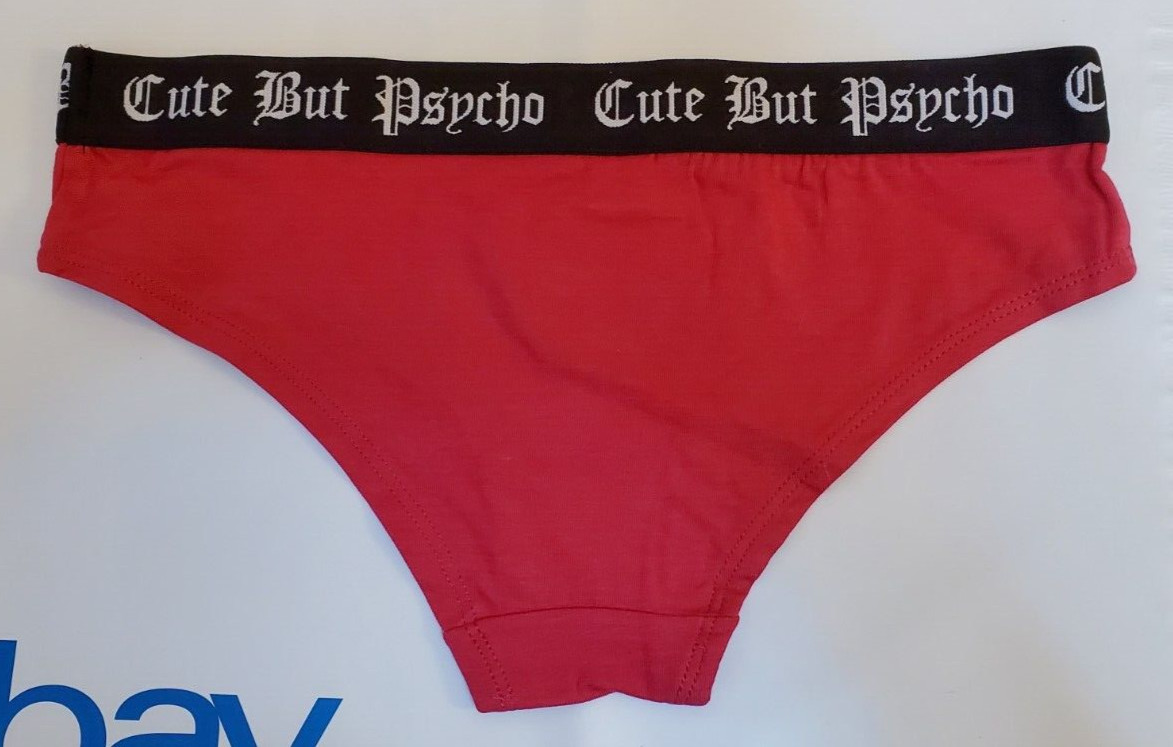 Rue 21 Women’s Bikini Panties X-LARGE Red Cute But Psycho Embroidered Tiger New