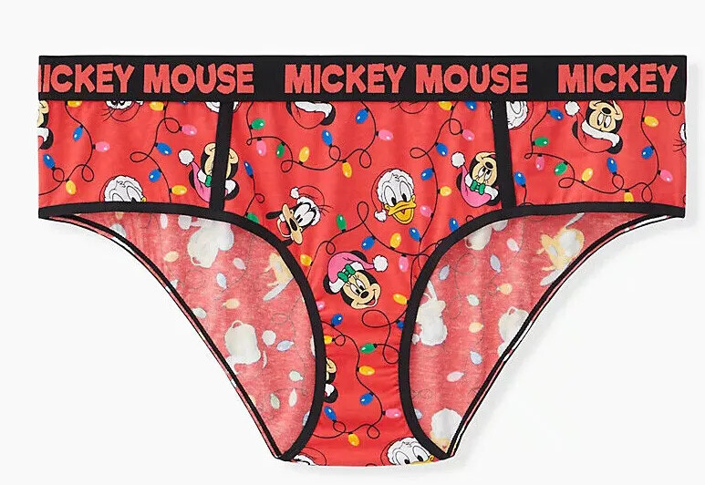 Torrid Disney Mickey Christmas black & red cotton hipster sz 1X 2X NWT